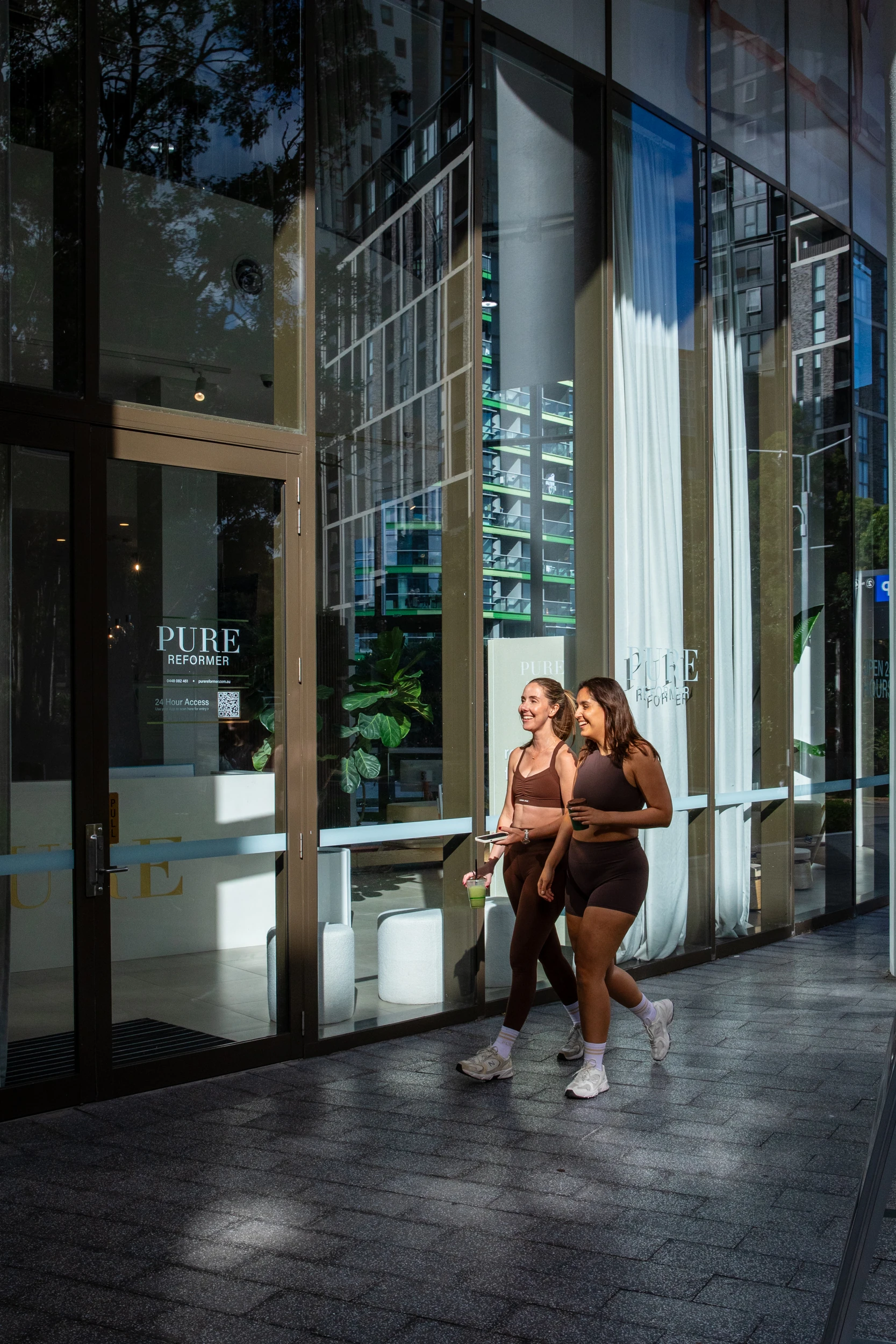 Members arriving at the studio entrance