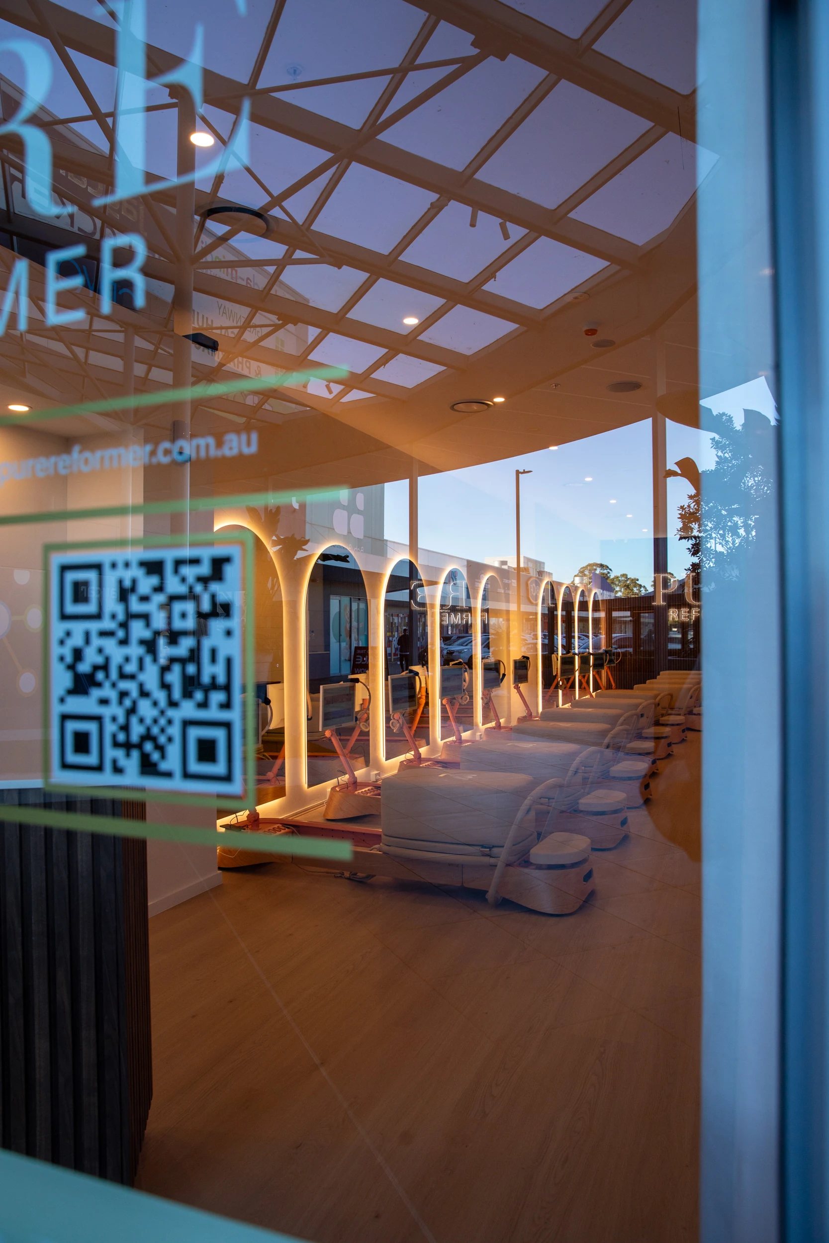 The QR code at the studio door used for member access